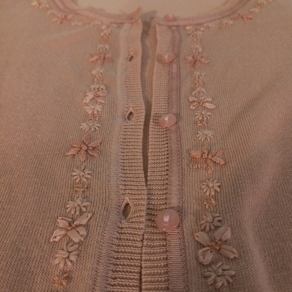 Vintage VG Pink Label Beaded Embroidered Cardigan Sweater | US M - Picture 8 of 8